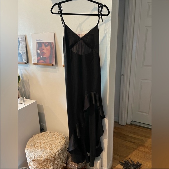 FOR LOVE & LEMONS LADY LUCK PEARL Satin MAXI DRESS MEDIUM NEW W TAGS - Picture 12 of 15